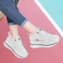 Thick-soled white shoes womens summer models Joker increased white casual shoes 2021 New 8cm inner height womens shoes