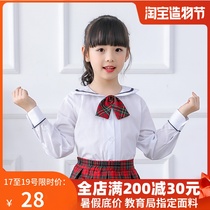 Shenzhen school uniform dress primary school girls autumn and winter dress uniform white long-sleeved shirt single buy