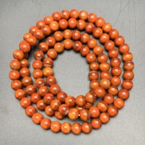 Upper Valley Warring States Red Agate 108 Grain Same Material Red Orange Nanshan Material Multi-Circle Hand String Necklace Rosary Jewelry Accessories