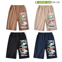 New summer boy pure cotton 50% pants male baby thin and casual semi-pants car pattern outside wearing shorts