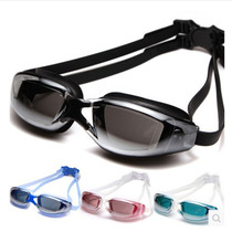 Electroplated flat swimming goggles big frame anti-water anti-fog anti-radiation swimming glasses male and female
