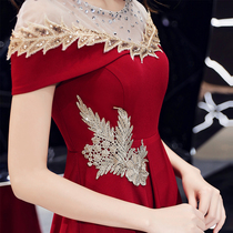 Choir performance gown 2022 new temperament wine red bridal toast dress with dress code big and fat mm summer