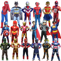 Captain America muscle Iron Man costume childrens Halloween spider bat cosplay superman Thor show