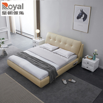 Royal Dynasty furniture Modern simple wedding bed leather bed 1 8 meters double master bedroom soft bed Light luxury QHCA105