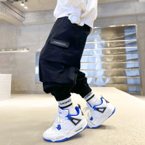 Childrens Clothing Summer Mosquito-Proof Pants Big Boy Boy Overalls Long Pants Spring Autumn Summer Clothing 2022 New thin Tide Cards