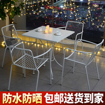 Nordic Iron Art Chair Coffee Hall Outdoor Leisure Table And Chairs Outdoor Open-air Garden Chair Minima Balcony Small Table And Chairs