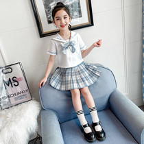 jk uniforms girls summer clothing anti-light elementary school students summer whole overbearing micro-fat aj suit girl college wind gk skirt