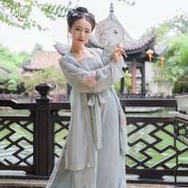 Hanfu female Chinese style original and improved Song three-piece set Cabbage whole set Song wipe daily long scab summer fairy