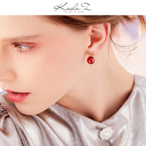 Transporter new simple red New Year temperament stud earrings without ear holes female New Year ear clip koala pig