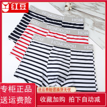 Red Bean Teen Pants Mens Hair Nursery School Pure Cotton 15 -18 Year Old Boy Full Cotton College Student 16 Square Corner Shorts Head