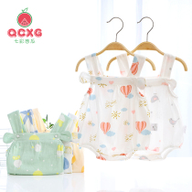 Baby bag fart Summer Harvest princess Little vest style belly-pocket pure cotton female baby thin triangular one-piece clothes