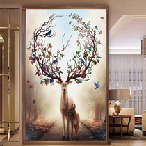 Fortune deer cross stitch living room thread embroidery new embroidery large atmospheric landscape entrance 2020 self-embroidery hand embroidery