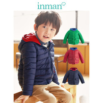 Yinman childrens clothing girl down jacket light winter 2020 new middle child hooded fashion coat Red annual clothing