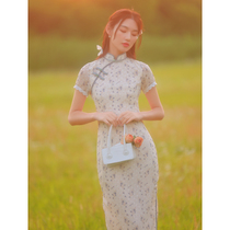 Cheongsam 2021 new female summer young Daily elegant retro long Republic of China improved dress thin