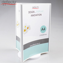 Upscale A4 on three sides Rotating Wine Water Card Display Cards White Price Menu Table Cards Standing Cards Acrylic Desk Cards Cards