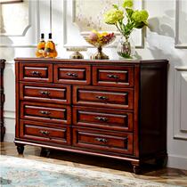 Bucket American country antique old seven-nine drawer living room horizontal storage storage storage storage rubber wood all solid wood cupboard