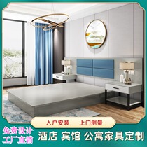 Hotel Furniture Punctuation Full Guesthouse Bed Customised Double Guest Room Large Bed Modern Minimalist Accommodation Main Sleeper