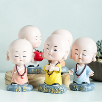 Car doll shaking his head Car ornaments Little monk nodding high-end car interior products Cute doll safety charm