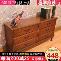 Solid wood bedroom TV cabinet modern minimalist small family room TV cabinet Living room Bucket Locker Locker high up