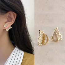 2021 summer new butterfly earrings female temperament niche design sense earrings Net red French advanced earrings tide