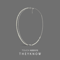 THEKNOWTOUCH STERLING SILVER SERIES PEARL CHAIN SPLICING NECKLACE CLAVICLE CHAIN FEMALE NEW TASSEL NECKLACE FEMALE