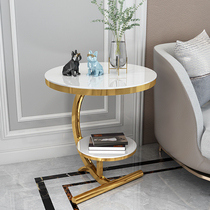Sofa corner table can be moved simple modern living room side table side cabinet tempered glass small round table Nordic small coffee table