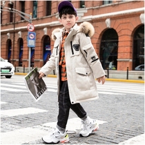  Next win childrens down jacket mid-length thickened 2021 winter new jacket boys Korean western style plus velvet
