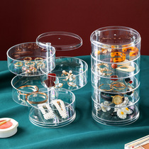 Jewelry storage box household ear ring rotating multi-layer rack Hairband earrings transparent small exquisite jewelry display rack