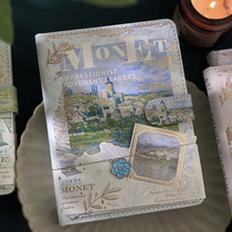 Art landscape oil painting notebook art exquisite color page hand account book retro magnetic buckle diary notebook notepad