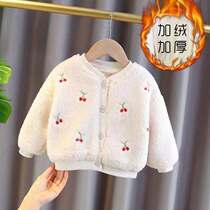 Girl Glint Thickened Jacket Winter Dress New Ocean Qi Children Cardiovert Wool Sweater Sweater Blouse Womens Baby Dress