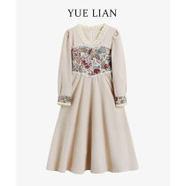 About Lotus autumn dress 2021 new female chic design sense skirt court style long sleeve light mature style high sense