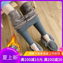 Japanese winter beating underpants woman high waist plus suede thickened fat mm gats up and down wearing autumn pants warm 90% pants