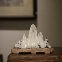 Taofu Lingbi stone snow mountain ornaments natural original stone ornaments home bonsai stone Chinese tea table jewelry literati play