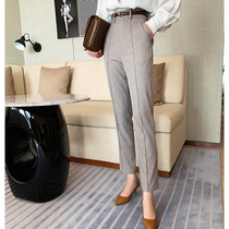  JACOOBS Slim-fit midline suit formal pants linen thin temperament high-waisted small feet pants big long legs chic