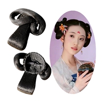 Hanfu Wig Black Hair Bag Ancient Windy Cushion Hair High Temperature Silk Ancient Dress Styling Flanked Horn Bag Cushion Hair Bag