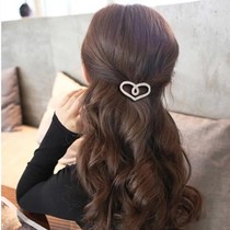 Hairclip jewelry hairpin top clip Bangar clip edge clip headdress hollow clip Korean minimalist rhinestone small spring
