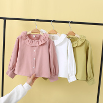 Girls leisure autumn 2021 New Baby tide childrens clothing childrens cotton shirt top childrens western style thin shirt