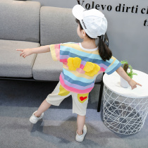 Girl Summer Dress Foreign Air Suit A Year Old Baby Mesh Red Short Sleeves Two Sets 2 Children Trendy Kid Clothes 3 Chunqiu