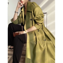 Windbreaker womens mid-length 2021 spring and autumn new over-the-knee British style high-end atmospheric small coat womens coat