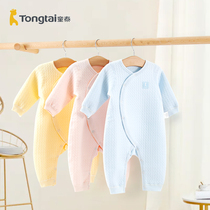 Tongtai newborn baby clothes spring and Autumn pure cotton warm underwear Haiyi male and female baby cute out of one-piece clothes