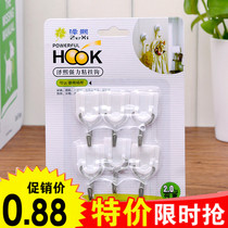 Creative strong viscose hook kitchen hook 6 load-bearing seamless nail-free door rear hook wall hanging clothes hook