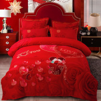 New High-end Active Mill of 4 pieces New Wedding Pure Cotton Big Red Wedding Celebration Cotton 1 5m1 8 m 2 Increase