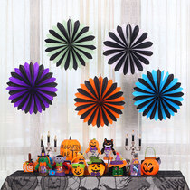 Halloween decoration supplies ghost festival mall kindergarten night party venue layout props fan hanging ornaments