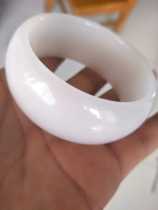 Gold silk jade bracelet widened jade bracelet Extra large widened Gobi Jade Sheep fat jade grade white jade