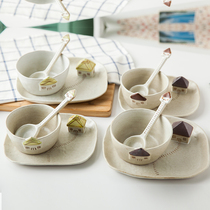 Home Workshop Day Style Home Sweet ceramic dishes Tray Fish Pan Rice Bowl rice bowls Bowl Cutlery Dish Spoon Suit Large Noodle Bowl