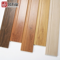 All-ceramic Nordic modern wood grain tiles with white floor line pasted antique brick living room bedroom skirting tile 60