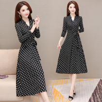 Long sleeves one-piece dress lady Early autumn 2021 New autumn clothing high-end womens fashion Fashion Minus age Ocean Gas Skirt Fall