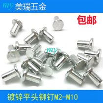 Iron rivets galvanized solid iron rivets flat head knock type rivets flat head rivets M2M2 5M3M4M5M6