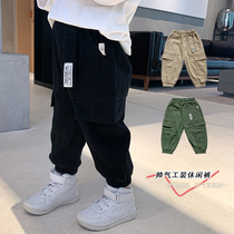 Cute Germination Boy Pants Childrens Pants 2021 New Spring Clothing Boy Clothing Male Baby Loose Pants Foreign Air Tide