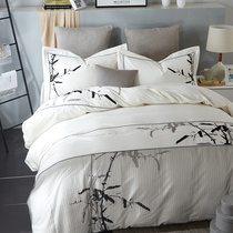 New Chinese bed four sets of ancient Chinese style quilt cover cotton cotton ins five star hotel bedding